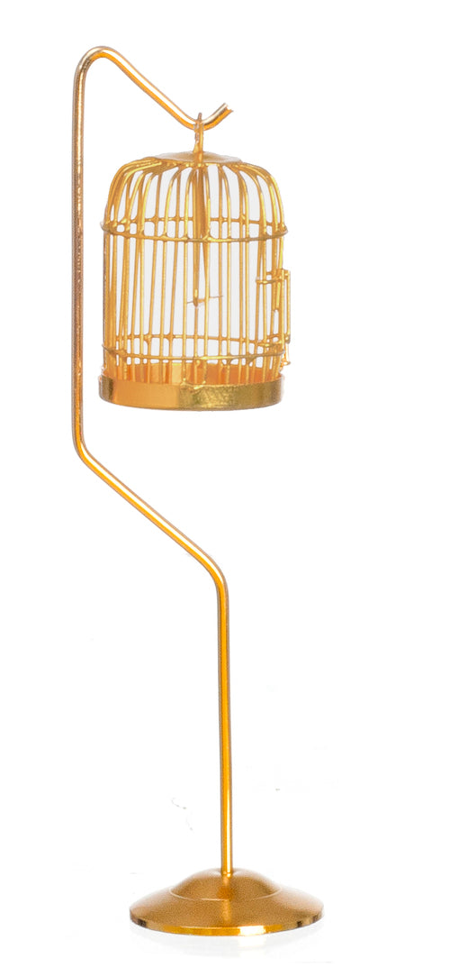 Brass Bird Cage with Stand