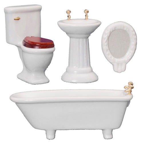 Art Deco Bathroom Set, 4pc