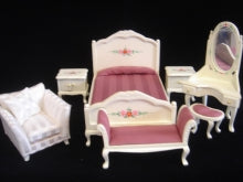 Handpainted Mauve Bedroom Set, 7pc