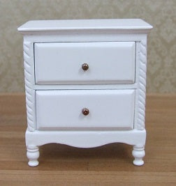 Cottage Style Bedside Table, White