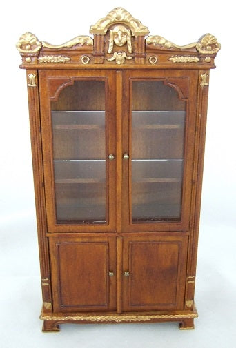 Empire Display Cabinet, New Walnut & Gold