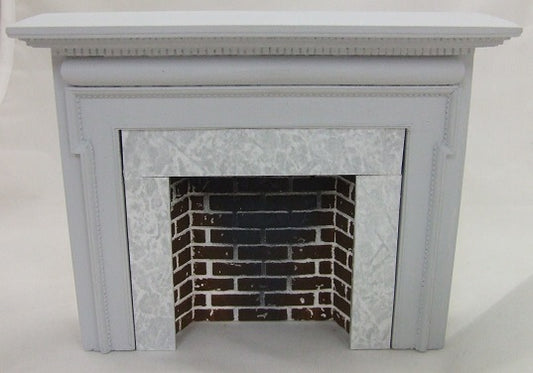 Traditional Style Fireplace with Hearth & Embers, Gray