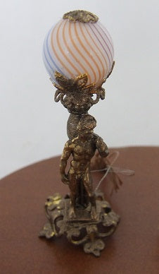 Bronze Ball Shade Lamp with Statue