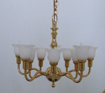 Ten-Arm Upright Tulip Chandelier