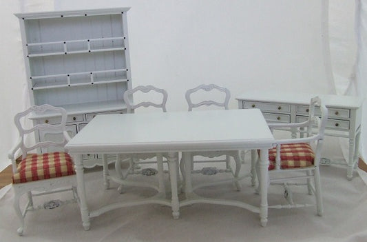 Marne Dining Room Set, White 7pc