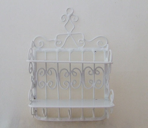 White Wicker Wall Shelf