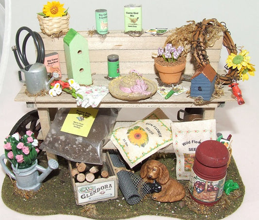 Potting Bench Filled with Supplies