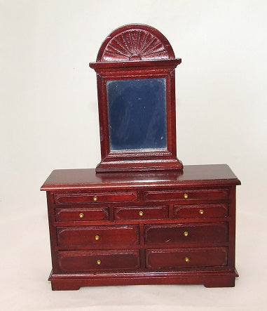 Chest of Drawers with Mirror, Mahogany