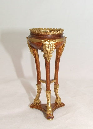 Fern or Plant Stand, Walnut & Gold