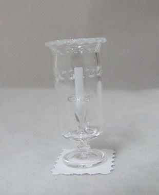 Hurricane Lamp with Candle, Clear