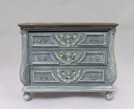 Comode, Handpainted, Gray & Wood Tones