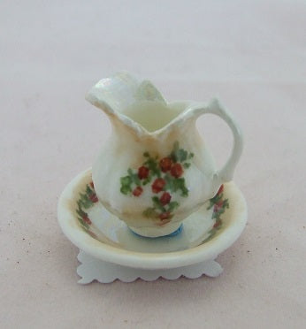 Porcelain Pitcher & Bowl, Lusterware