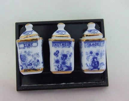 Cannister Set, Blue Onion