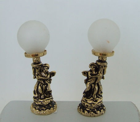 Brass Cupid with Ball Shade, Pair