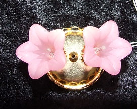 2-Light Ceiling Light, Pink Floral Shade