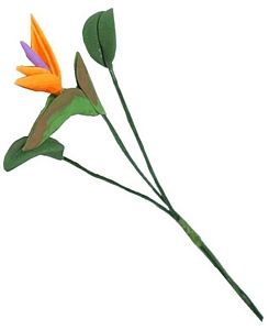 Bird of Paradise with Leave, Orange, 1pc