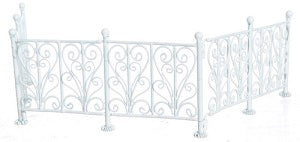 Wrought Iron Fence, White, 6pc