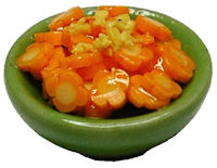 Fancy Sliced Carrots in Green Bowl