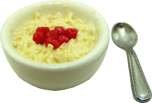 Oatmeal in Bowl with Spoon