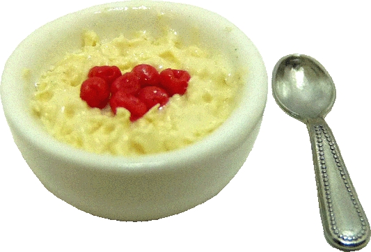 Oatmeal in Bowl with Spoon