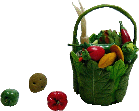 Vegetables in Leaf Basket