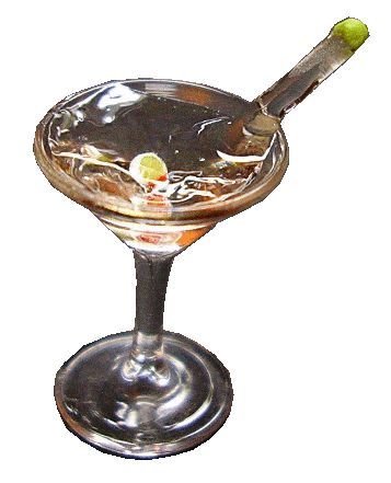 Martini in Glass with Pimento Olive