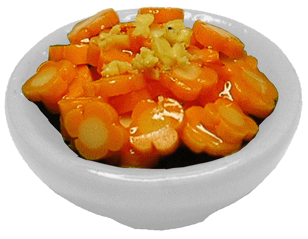 Fancy Sliced Carrots in White Bowl