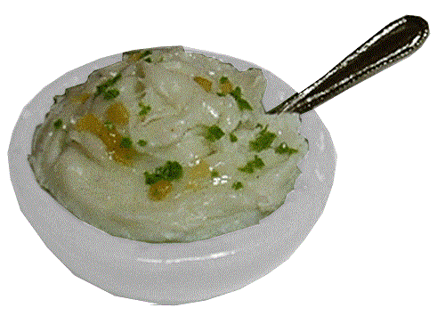 Mashed Potatoes in Bowl with Spoon