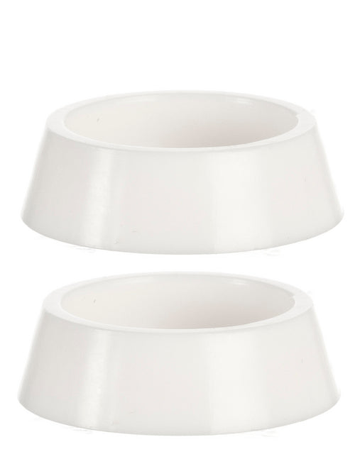 Pet Dishes, White, 2pc Set