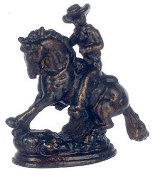 Bronze Rodeo Horse & Cowboy Stopping