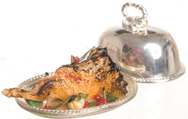 Leg of Lamb on Metal Tray