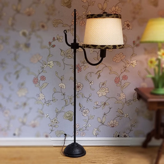 Modern Floor Lamp, Silk Trim Animal