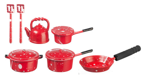 Red Spatter Kitchenware Set, 10pc