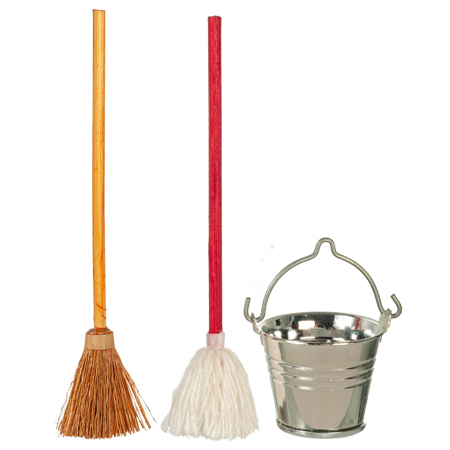 Mop, Broom, & Bucket Set, Red