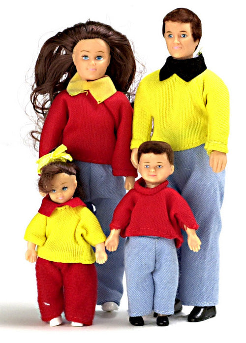 Casual Doll Family, Brown Hair, 4pc