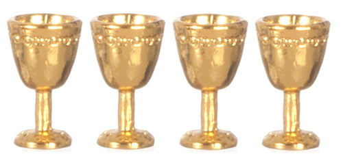 Antique Gold Goblets, 4pc