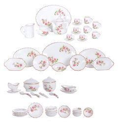 Tea Set, 50pc, Pink Floral