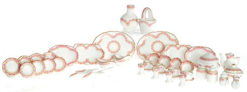 Tea Set, 50pc, Pink Floral