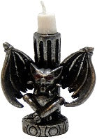 Bat Gargoyle with White Votive Candle