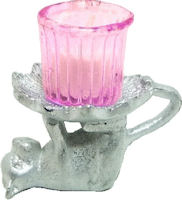 Cat Stand with Pink Votive Candle