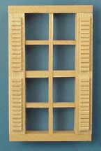 1/2" Scale Standard 8-Light Shuttered Window