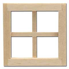 1/2" Scale Single 4-Light Window