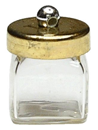 Square Glass Jar with Metal Lid