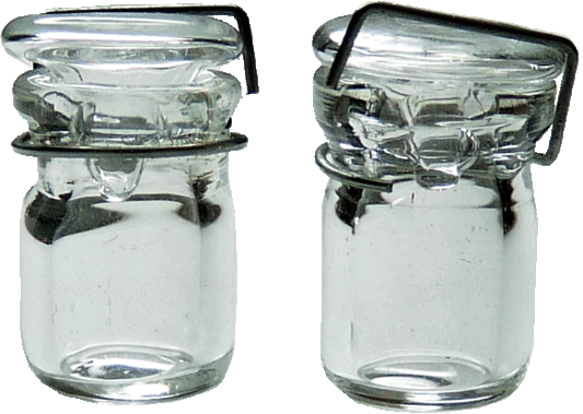 Small Round Canning Jars, 2pc