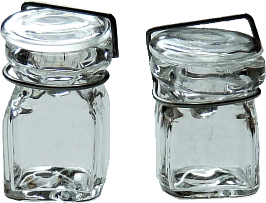 Square Canning Jars, Small, 2pc