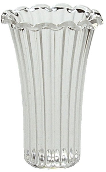 Ribbed Crystal Vase, Clear