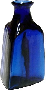 Cobalt Blue Triangular Medicine Bottle