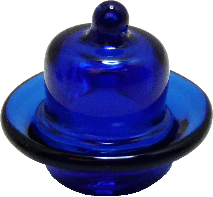 Blue Glass Dish with Lid