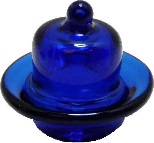 Blue Glass Dish with Lid