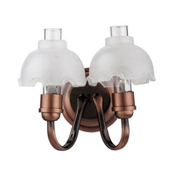 Wakefield Double Copper Sconce, Battery, LED